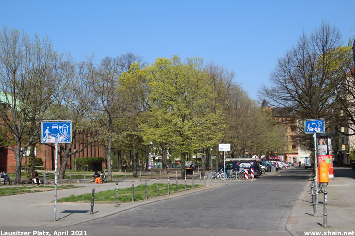 Lausitzer Platz. Ecke Skalitzer Straße (April 2021)