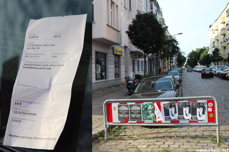 Falschparker in Friedrichshain (Bußgeldkatalog Kennzahl 141015)