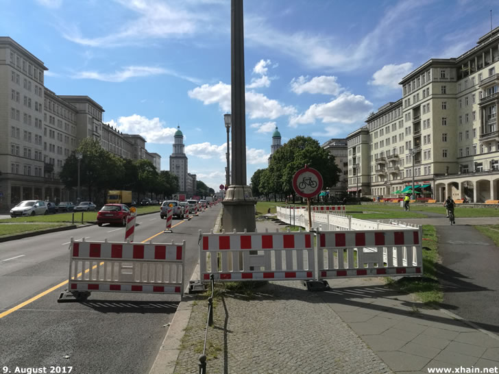 Sanierungsarbeiten am Radweg in der Frankfurter Allee