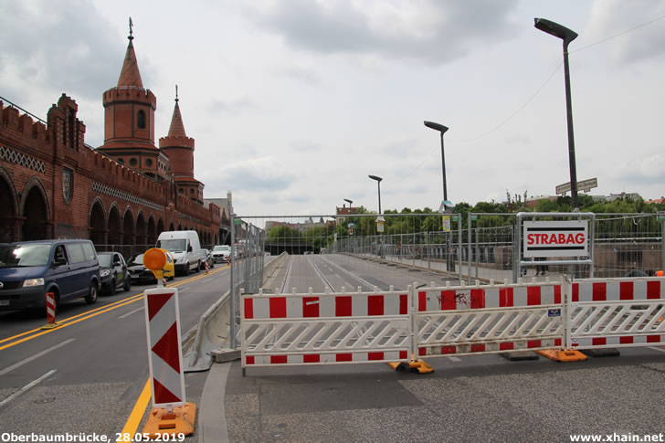 Bauarbeiten auf der Oberbaumbrücke